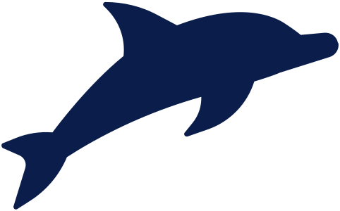 Silhouette of a dolphin jumping.